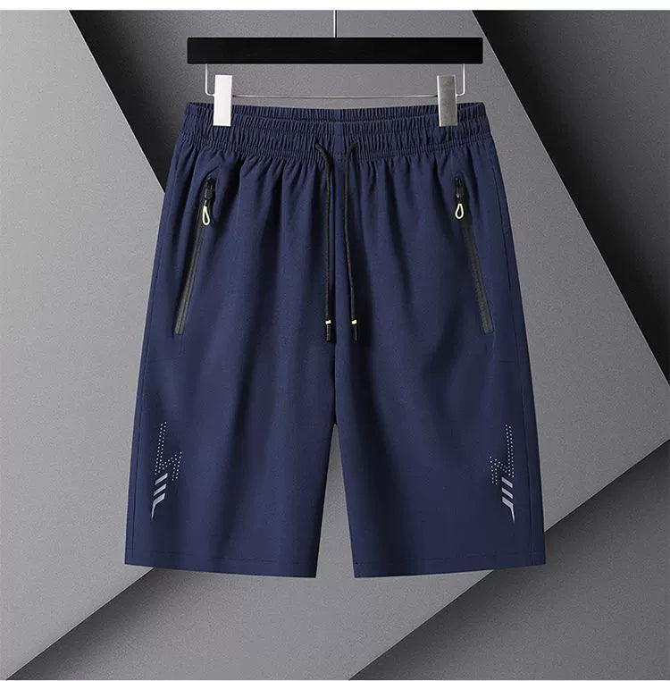 Men's Drawstring Shorts with Zipper Pockets