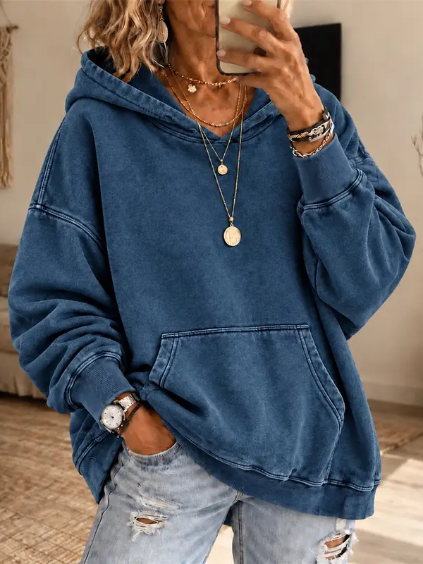 🎀Vintage Washed Oversized Hoodie, No Drawstring