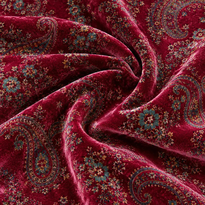 Women Retro Paisley Velvet Lace Patch Jacket