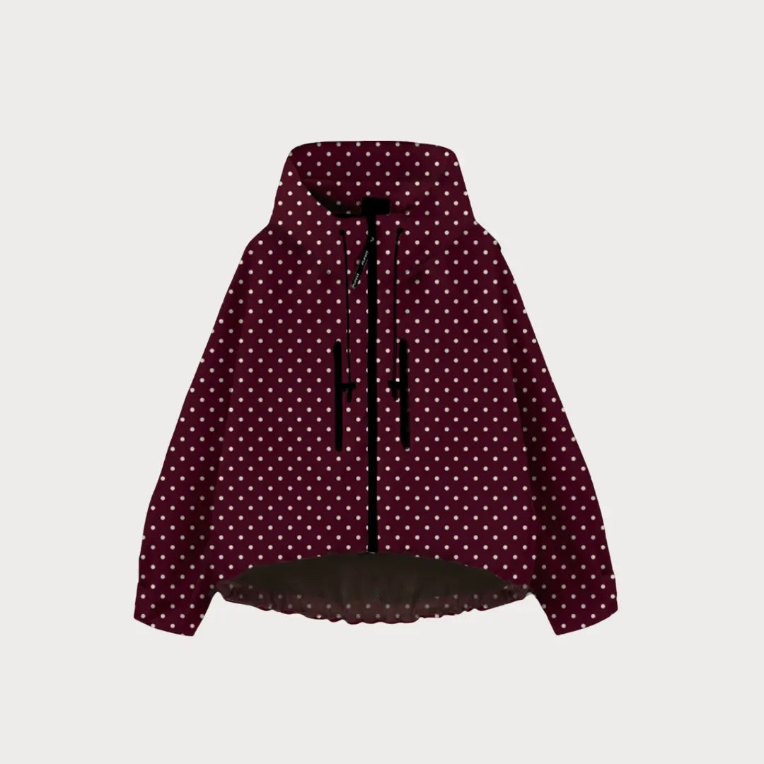 ⏰Hot Sale-Women's Oversized Pleated Hem Rain Jacket With Hooded