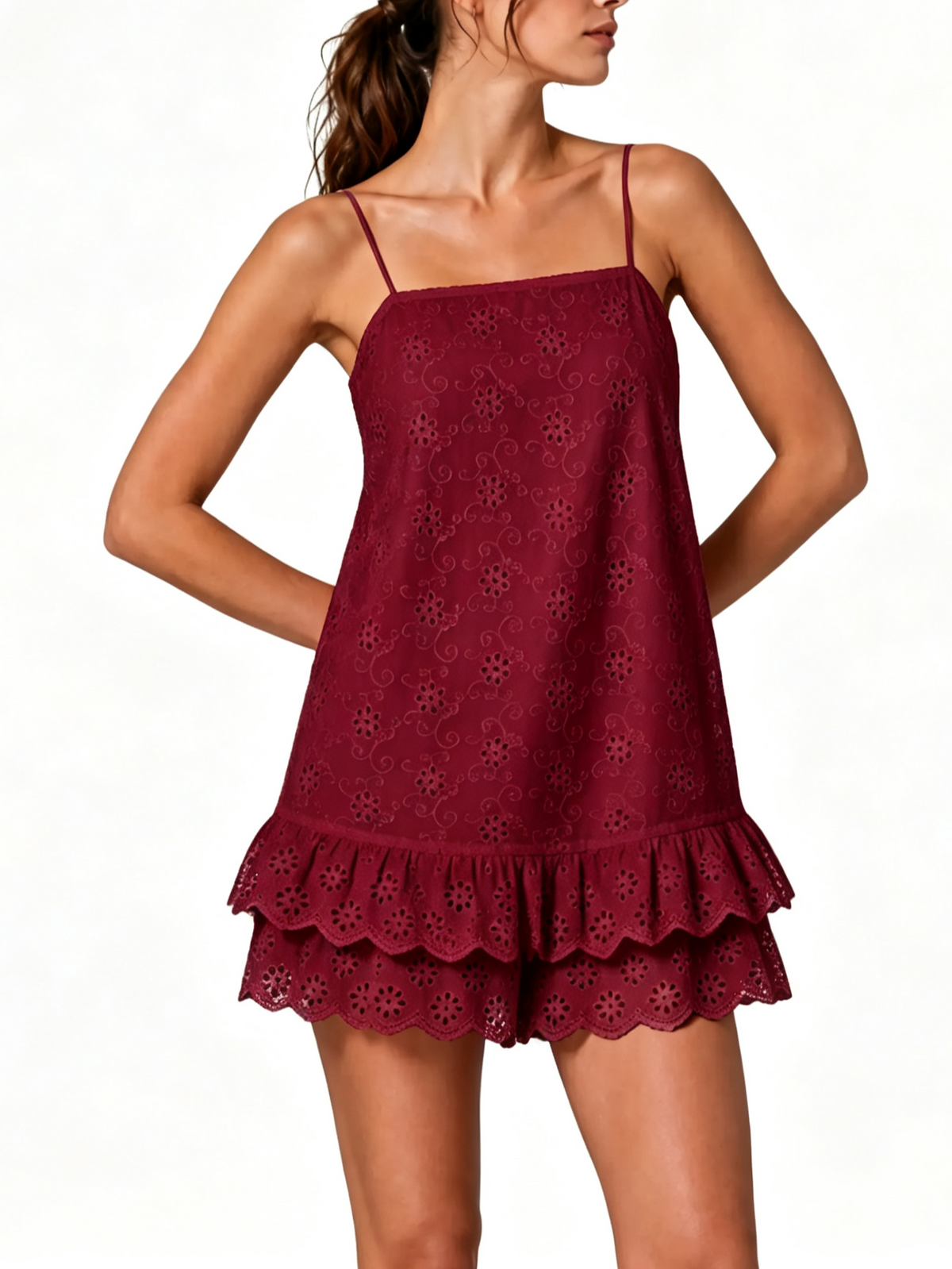Women's Spaghetti Strap Fitted Bohemian Cotton Blend Overalls