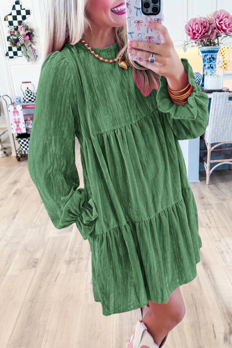 ✨Women's Velvet Dress Gorgeous Pink Luxury Dress with Pockets(Restocking! Shipping after February 10th!)