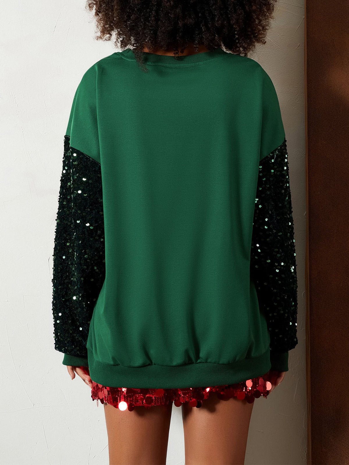 Hot Sale-Women's Santa Sequin Patchwork Sweatshirt