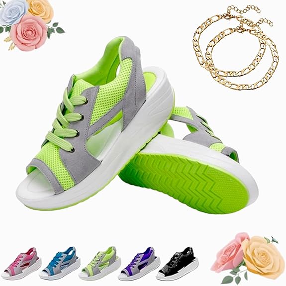 Contrast Paneled Cutout Lace-up Muffin Sandals (BUY 2 FREE SHIPPING)