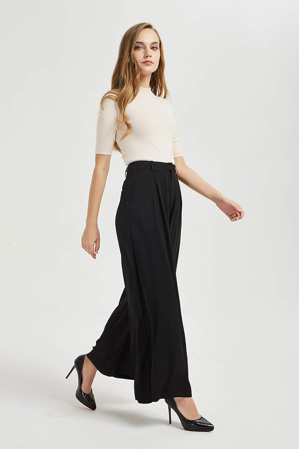 Women High Waist Casual Wide Leg Long Palazzo Pants Trousers (⏰ 30% OFF TODAY)