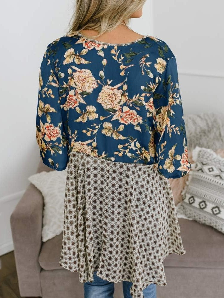 ⏰Hot Sale-Women's Floral Kimono Ruffle Sleeve Tie Cardigans Flowy Boho Loose Cover Ups