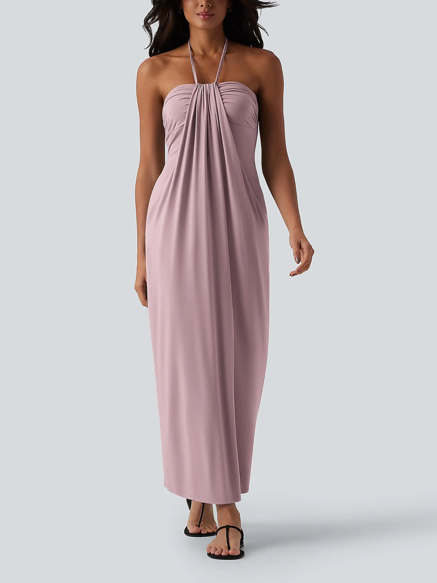【Creator’s Pick】Halter Tie Back Maxi Dress with Pockets