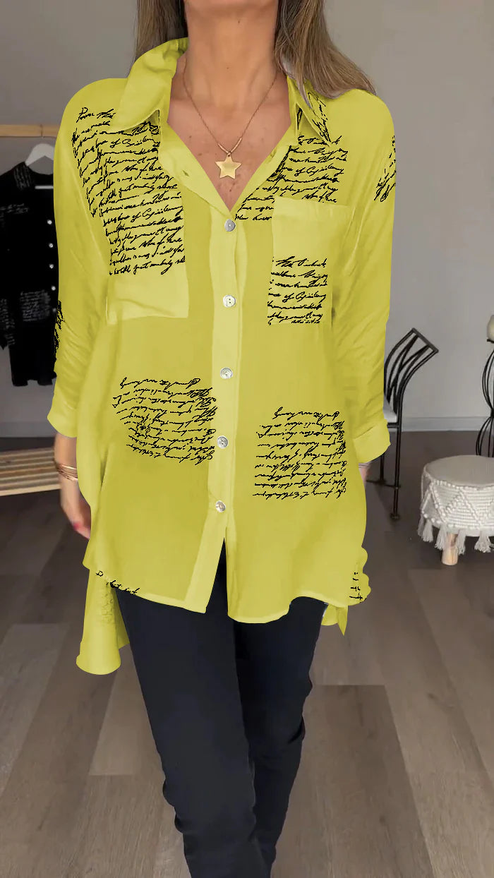 Letter Print Fashion Lapel Shirt(Buy 2 Free Shipping)