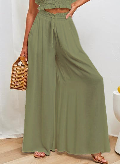 HOT SALE 🔥 Women Casual Elastic Waist Wide Leg Pants (BUY 2 FREE SHIPPING)