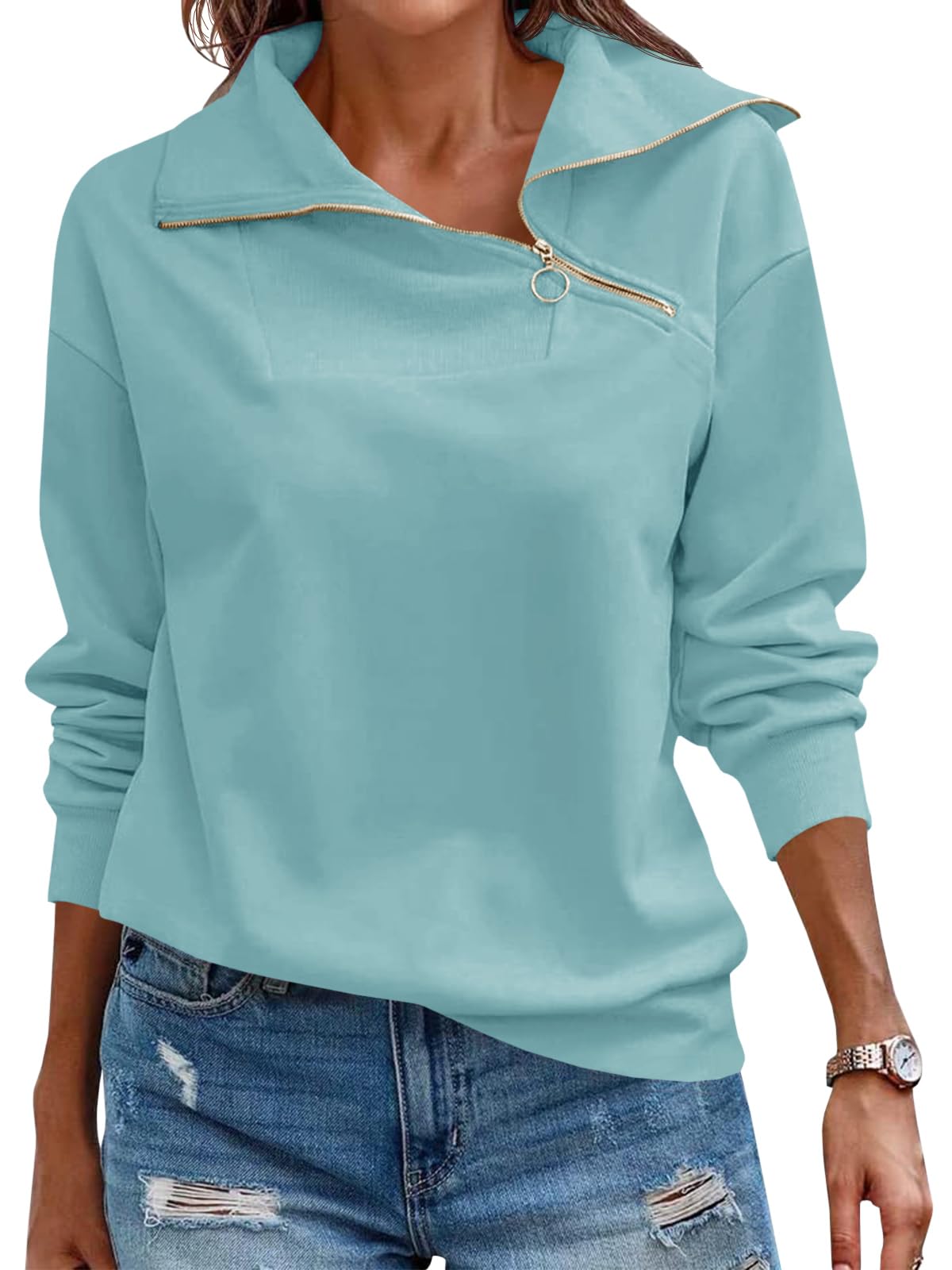 Women's Turtleneck Zipper Sweatshirt