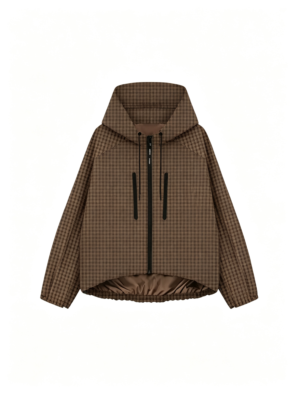 Women's Oversized Pleated Hem Rain Jacket With Hooded