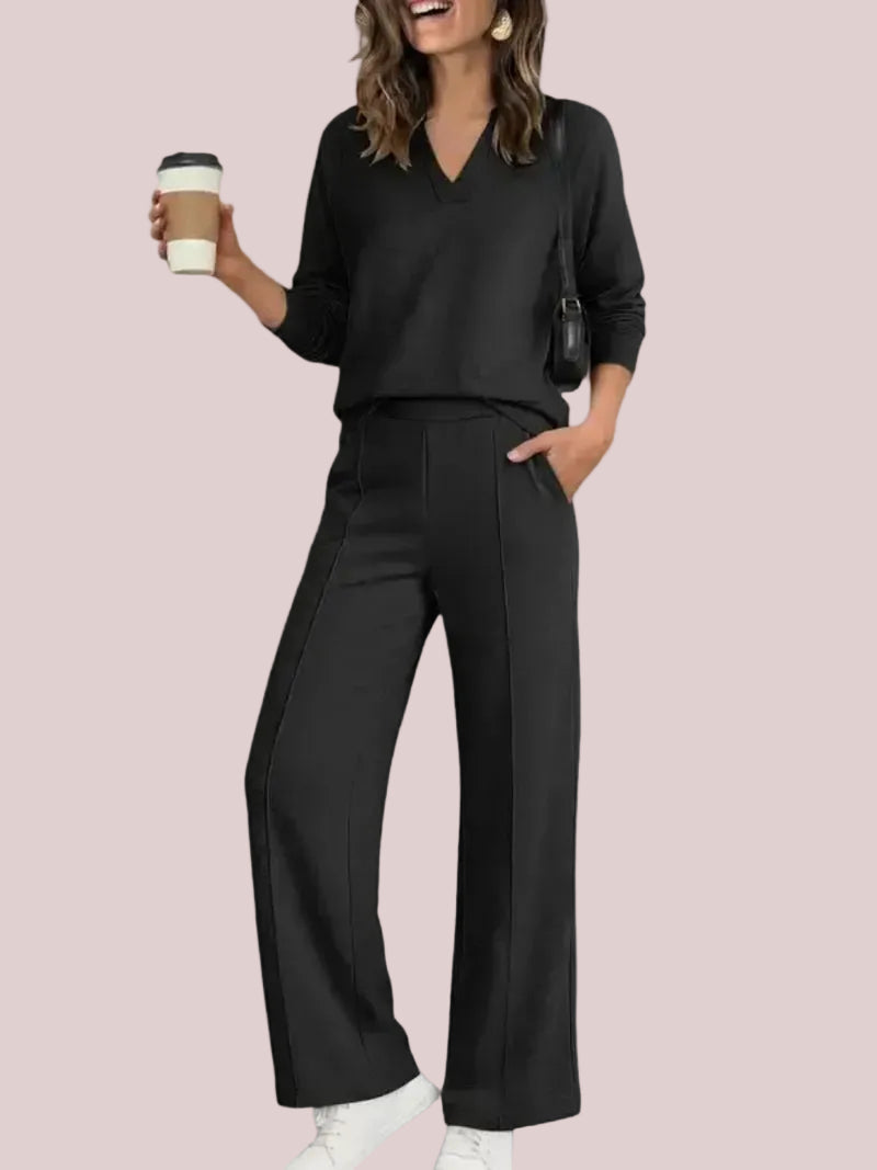 ⏰Hot Sale-Women's 2 Piece V Neck Fall Lounge Set