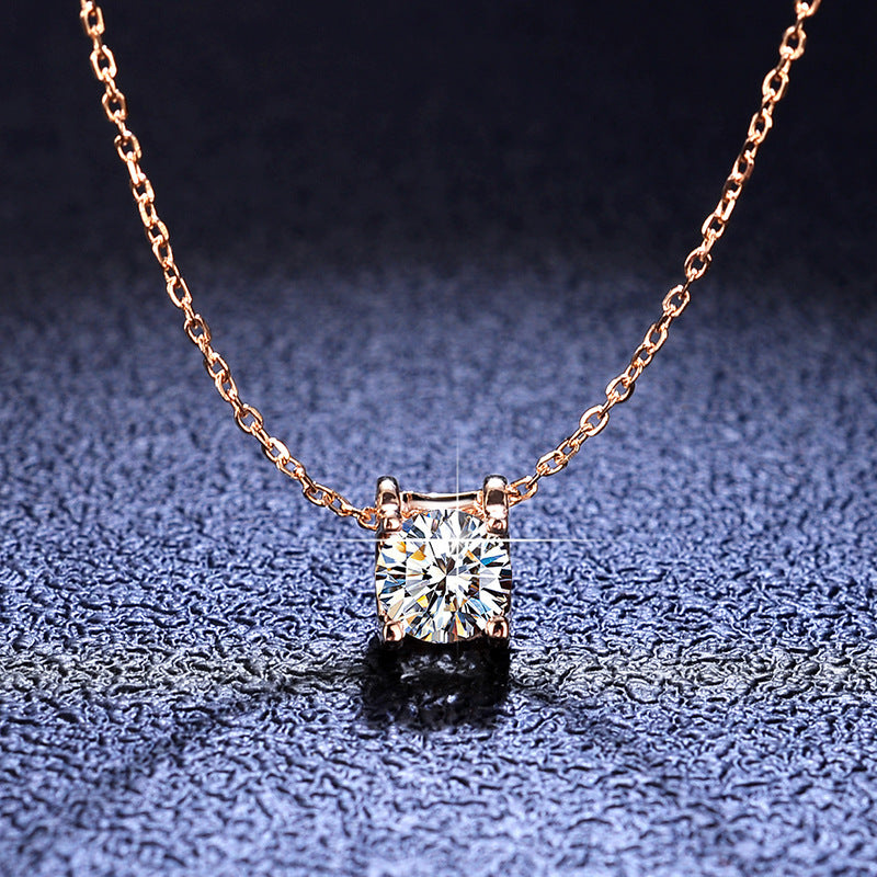 Moissanite diamond bull head pendant female sterling silver s925