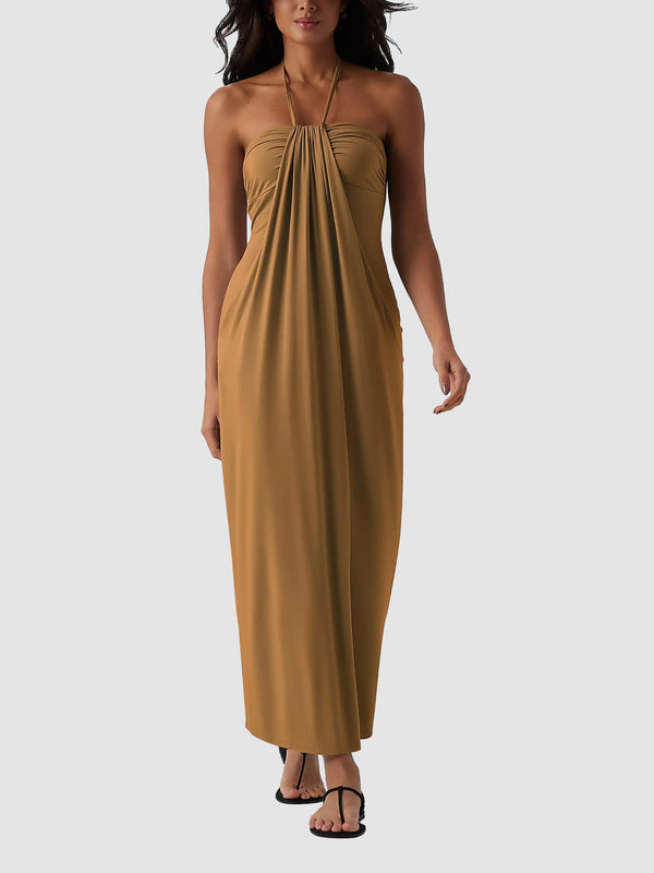 Creator’s Pick Halter Tie Back Maxi Dress with Pockets
