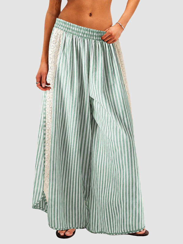 Women's Summer Striped Flare Palazzo Pants