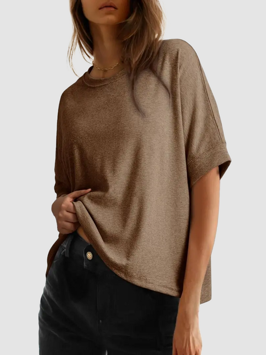 Oversized Crew Neck Loose Basic Short Sleeve Casual Daily Tee