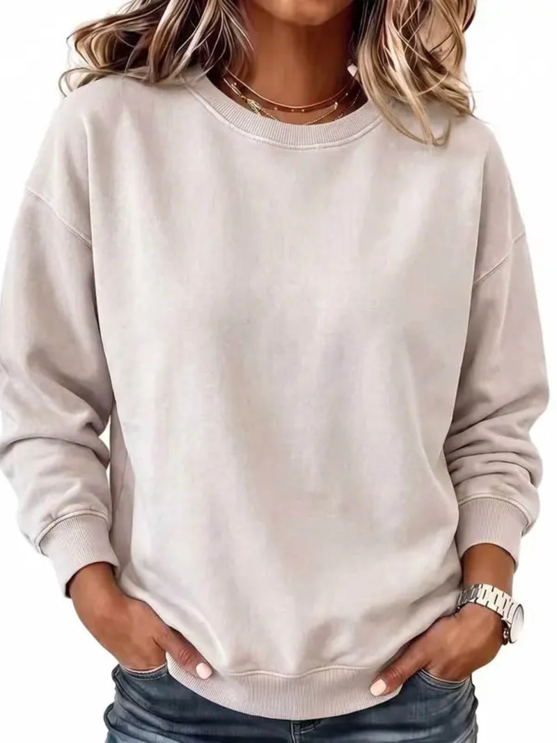Vintage Washed Crewneck Drop Shoulder Long Sleeve Sweatshirt