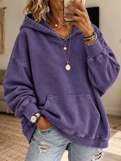 🎀Vintage Washed Oversized Hoodie, No Drawstring