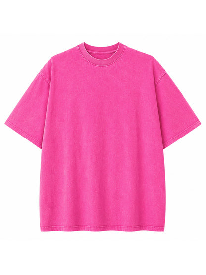 Oversized Acid Wash Cotton Drop Shoulder T-Shirt