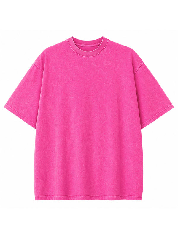 Oversized Acid Wash Cotton Drop Shoulder T-Shirt