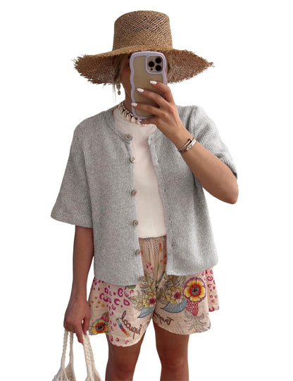 ⏰Hot Sale-Women's Ribbed Knit Button Down Cardigan Lightweight Sweater Top