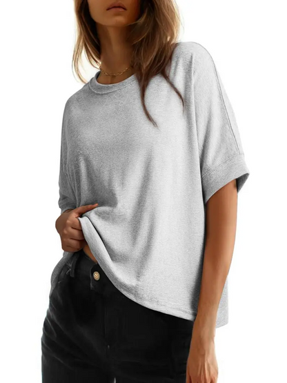 Oversized Crew Neck Loose Basic Short Sleeve Casual Daily Tee