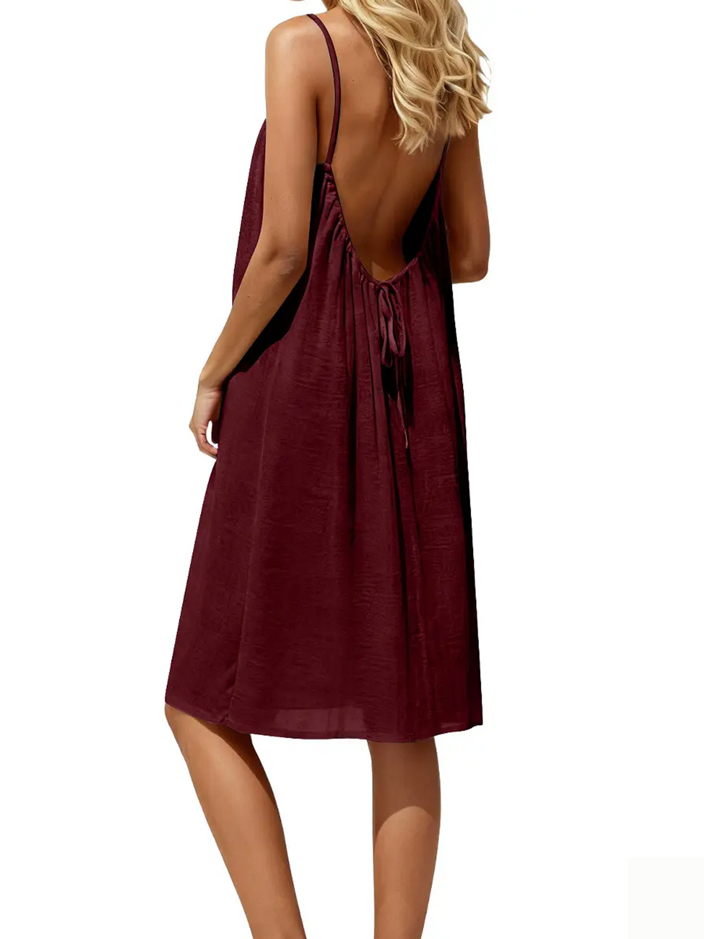 Women Tie-Back Cami Midi Dress