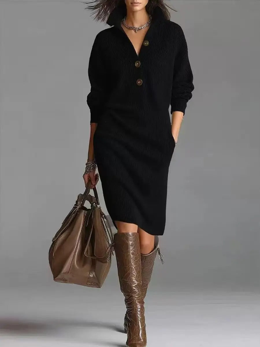 Women's 2026 Elegant Longsleeves Knit Pullover Dress
