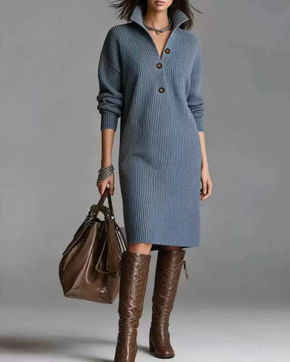 Women's 2026 Elegant Longsleeves Knit Pullover Dress
