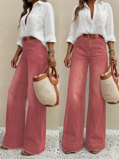 Women's Vintage High Waist Stretch Wide Leg Jeans