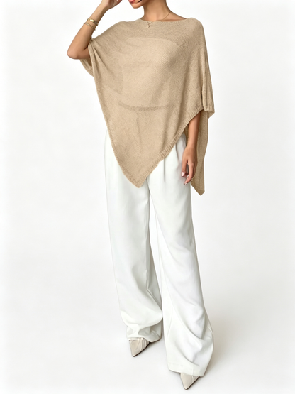 Women Multi-Wear Unique Irregular Hem Knit Shawl Pullover All Match Casual Tops