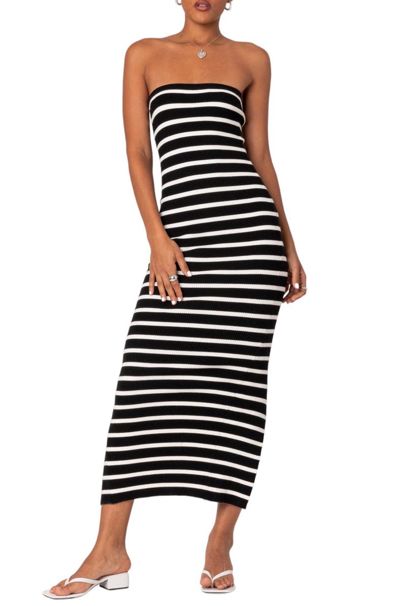 Stripe Strapless Maxi Dress(Buy 2 Free Shipping)