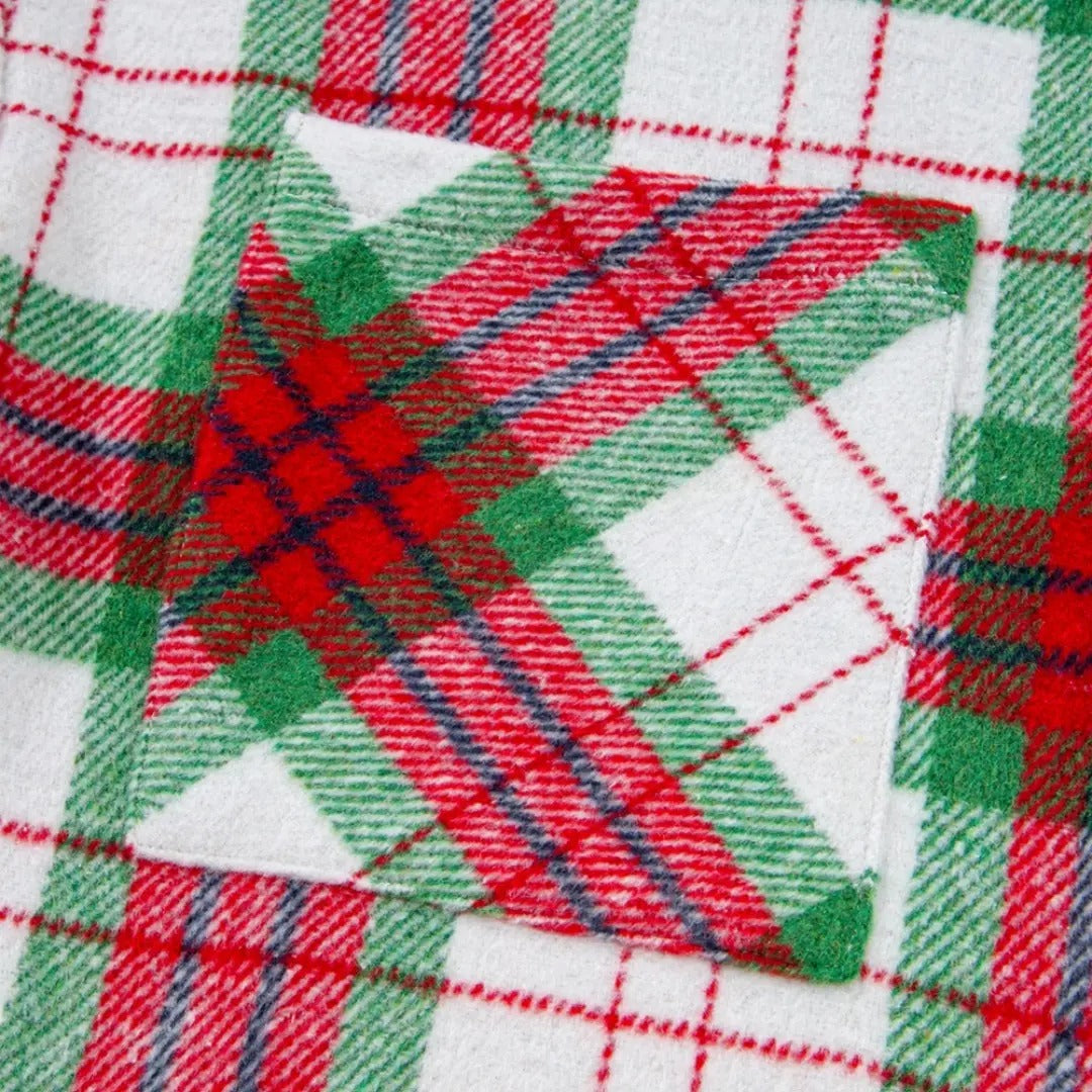 Women's Long Sleeve Christmas Plaid Flannel Shacket with Pockets