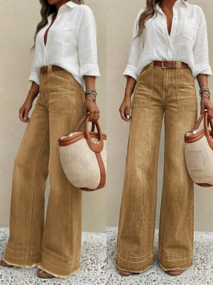 Women's Vintage High Waist Stretch Wide Leg Jeans