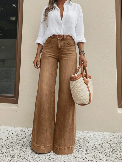 Women's High Waisted Stretchy Baggy Denim Pants