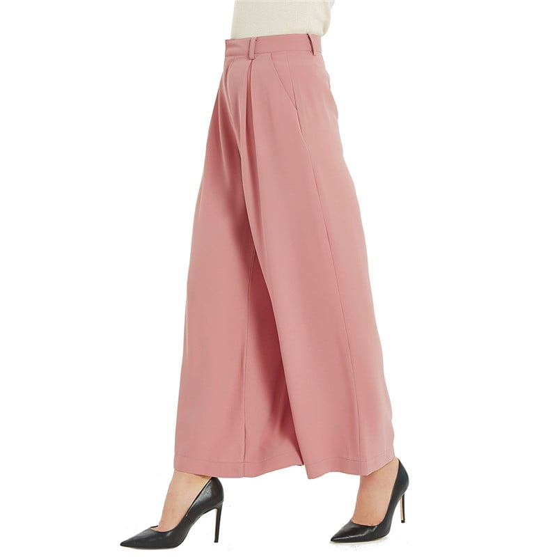 Women High Waist Casual Wide Leg Trousers