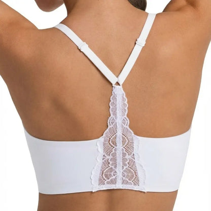 Women Lace Jelly Bra Bralettes Pullover Bra Seamless Wireless Deep V Racerback Bra