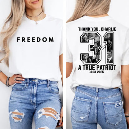 Justice for Charlie Kirk, Freedom Shirt Unisex T-Shirt