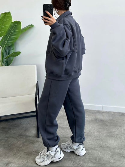 Women's 2 Piece Sets Zipper Outfits Casual Long Sleeve  Sweatsuits Sets