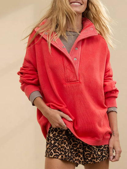 Quarter Snap Sweatshirt(Buy 2 Free Shipping)