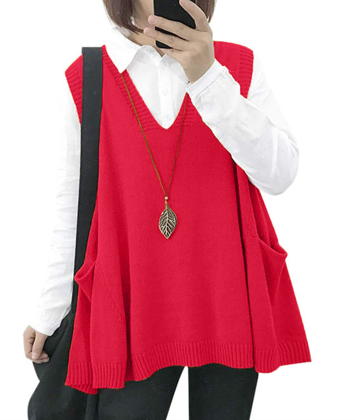 Hot Sale Women's Loose Swing Cute Oversized Knit Sweater Vest(buy 2 10% OFF)