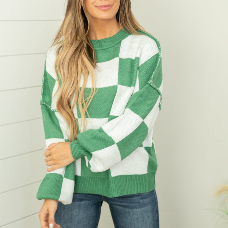✨Cozy Checkered Knit Sweater (Final Days: Big Savings!!!)