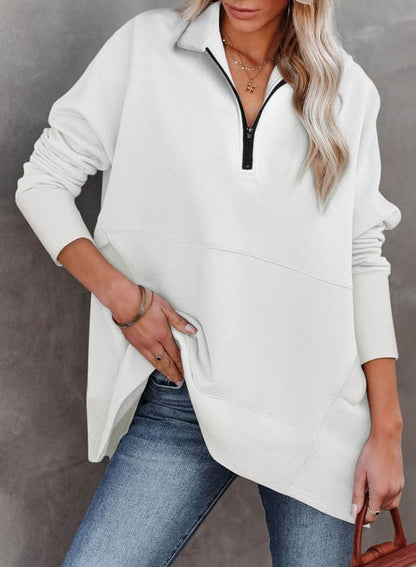 ✨Women's Zippered Casual Oversized Sweatshirt Kangaroo Pocket Top