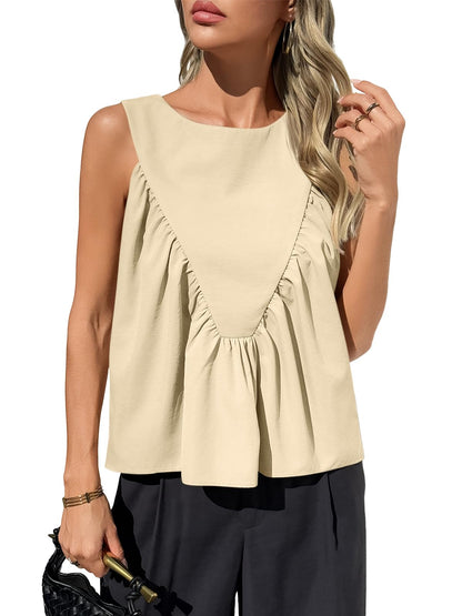 ✨Womens Peplum Babydoll Tank Tops Summer Sleeveless Loose T Shirts