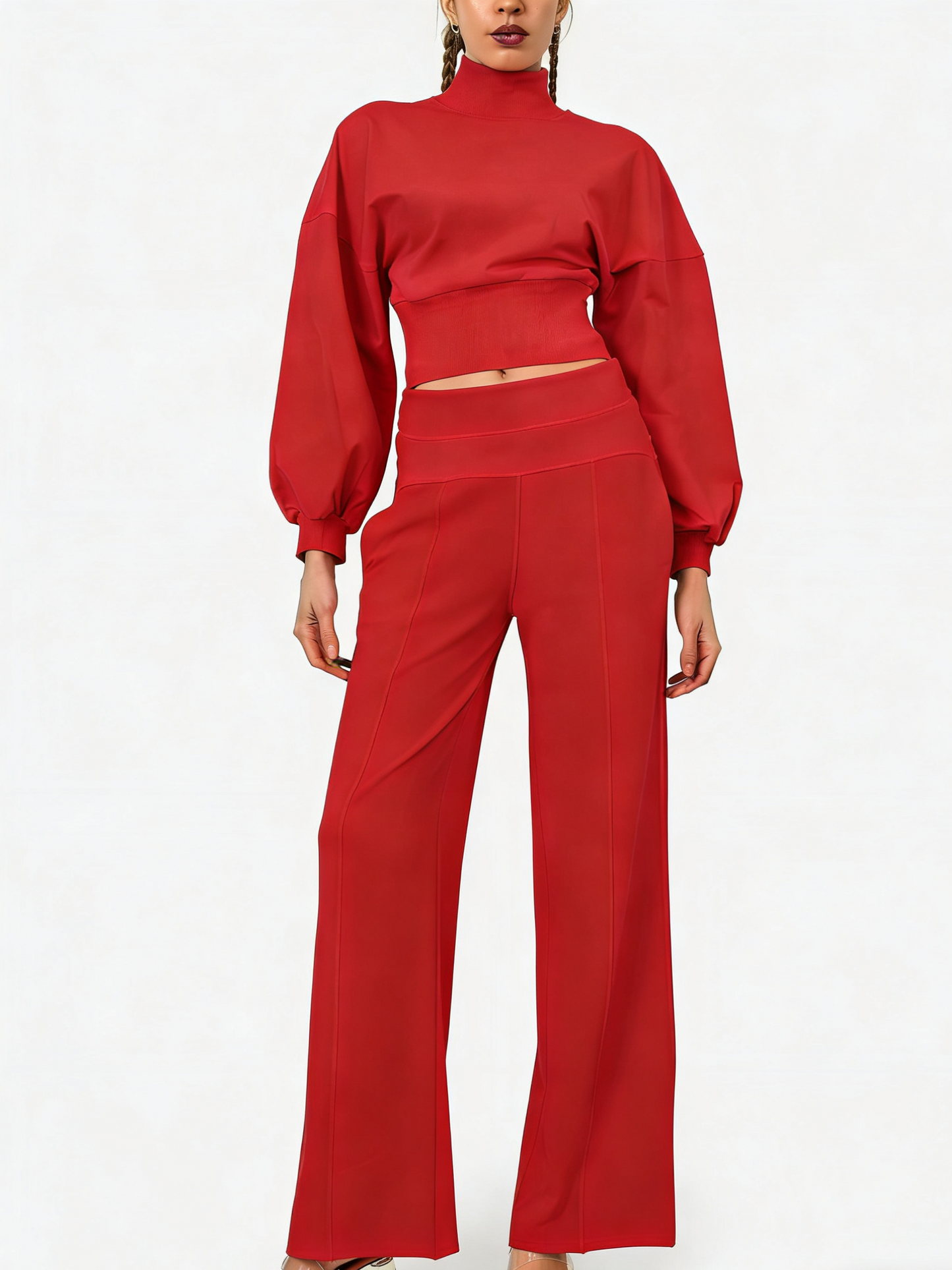 Women's 2-Piece Turtleneck Workout Set