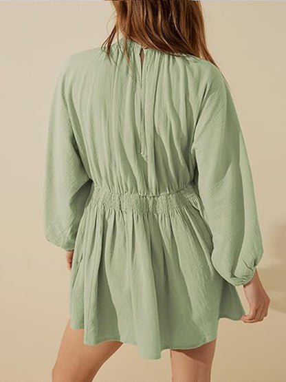 💥HOT SALE-Women's Long Sleeve V Neck Tunic Dresses (BUY 2 FREE SHIPPING)