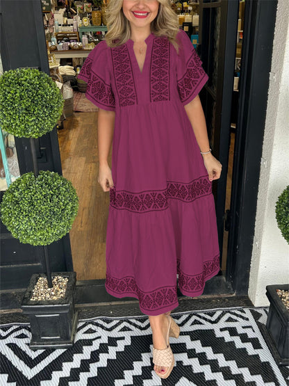 Tiktok Hot Sale Women's V-Neck Boho Maxi Dress (Buy 2 Free Shipping)