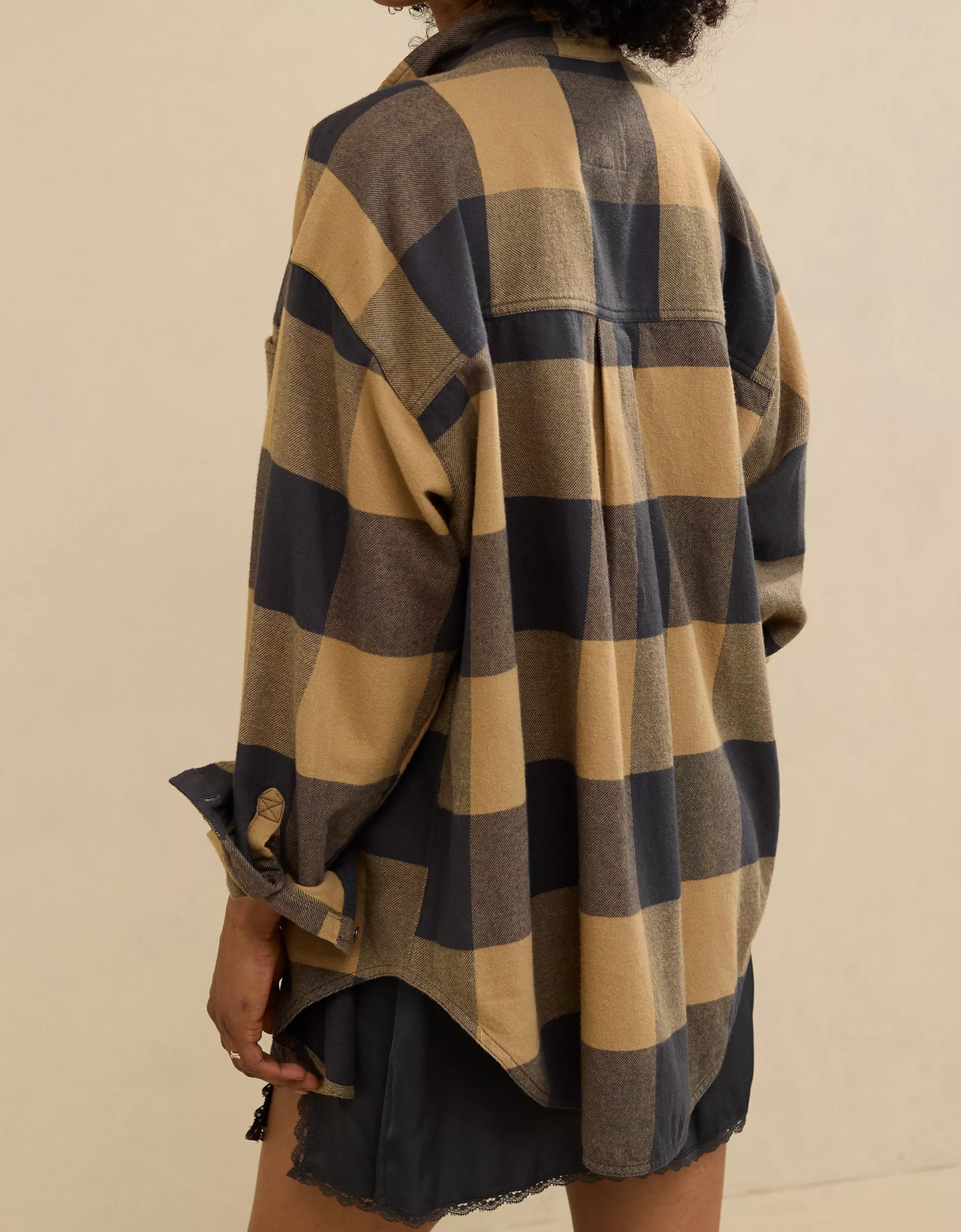 Women's Loose Flannel Casual Double Pocket Shirt