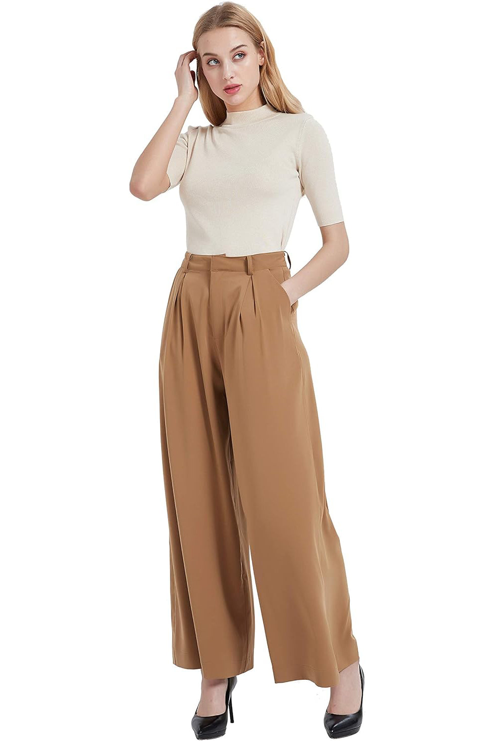 Women High Waist Casual Wide Leg Long Palazzo Pants Trousers (⏰ 30% OFF TODAY)