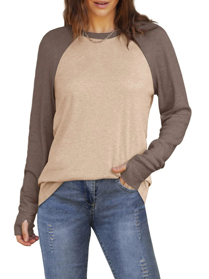 ⏰Hot Sale-Womens Long Sleeve Thumb Hole Shirts Tunic Tops to Wear with Leggings